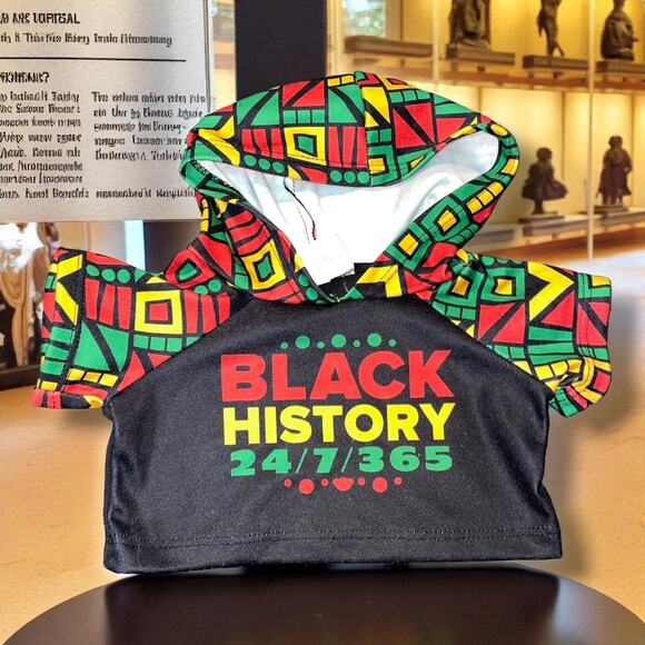 Build a Bear Workshop Black History Hoodie Bob Marley 24 7 365 Accessory Clothes - Picture 1 of 7